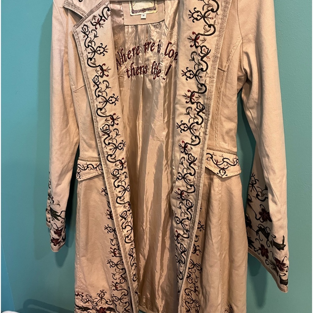 embroidered jacket- mid weight.